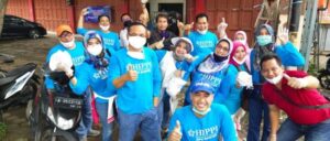 DPD HIPPI BANTEN Bagi Bagi Masker cegah debu Anak Gunung krakatau