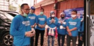 DPD HIPPI BANTEN Bagi Bagi Masker cegah debu Anak Gunung krakatau
